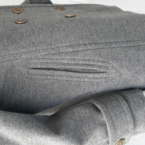 Lands End Gray Double Breasted Pea Coat - Picture 8 of 11